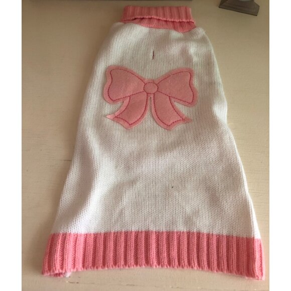 Pet Dog Apparel Pink Bow Sweater Size Medium - Picture 1 of 4